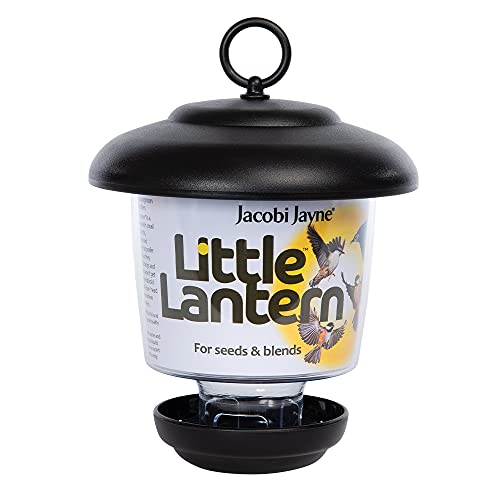 Jacobi Jayne Ll-1 - Mangiatoia Per Uccelli Da Giardino A Lanterna Da Appendere - Piccola Lanterna - Facile Da Riempire, Tetto Impermeabile, Nero, 205,