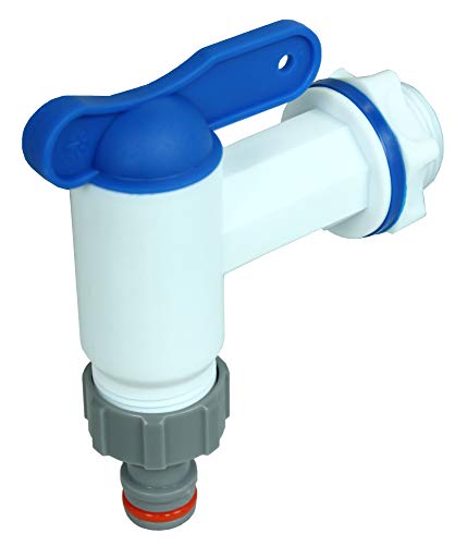 Gasmis Rubinetto Per Serbatoio Di Acqua Piovana 3/4" Maschio - 26,4Mm, Con Guarnizione E Controdado, Rubinetto Di Ricambio Per Cisterne, Fusti, Tanich