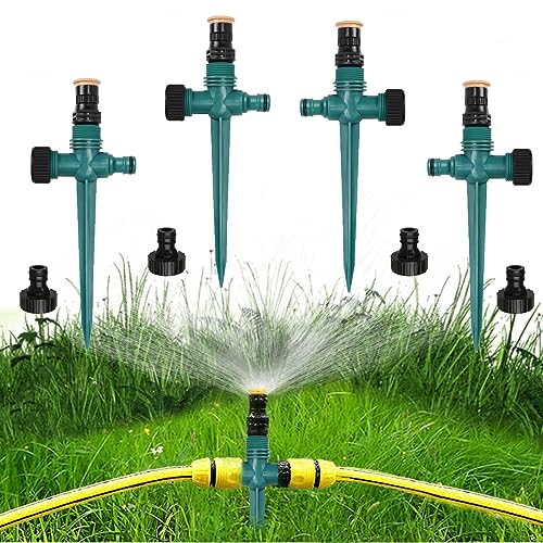 4 Pezzi Irrigatore Da Giardino,360 ° Irrigazione Giardino,Irrigatore Automatica Sistema Di Irrigazione Del Prato Per Giardino, Prato, Piante, Ortaggi