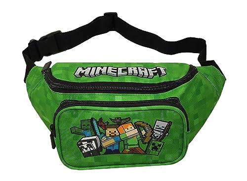 Theonoi Minecraft - Marsupio A Tracolla, Per Bambini, Per Scuola, Sport All'Aria Aperta, Verde Minecraft, Taglia Unica, Bagaglio Per Bambini