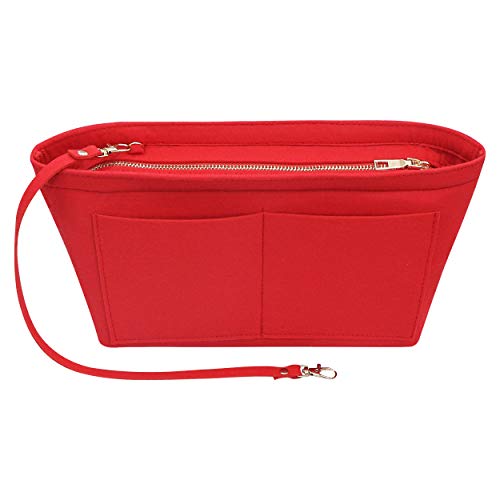 Soyizom Organizer Per Borsette In Feltro Organizer Per Borsette In Feltro Inserti Per Borsette Borsa Multi-Tasca In Borsetta Da Donna (Rossa, Media)