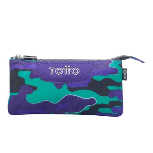 Totto - Astuccio Scuola Con 3 Scomparti, Modello Board, Astuccio Grande, Dimensioni 22 X 11 X 3,5 Cm, Una Cerniera, Tessuto Resistente E Repellente Ai