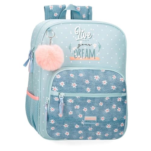Movom Vivere I Tuoi Sogni Zaini, Zaini Scolastici, Zaini Per Bambini, Include Pompon Decorativo, Vari Scomparti Di Joumma Bags, Verde, Sac À Dos 38, Z