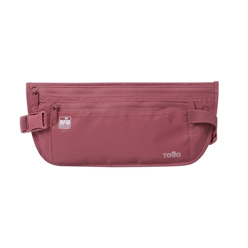 Totto - Marsupio Da Viaggio - Sicurezza - Rosa Decorativa - Colore Rosa - Diverse Tasche Di Facile Accesso - Cerniere E Tiretti In Metallo