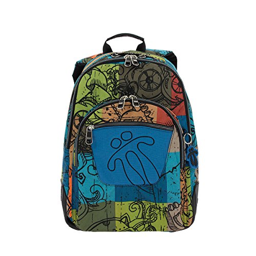 Totto - Zaino Scuola, Modello Crayola, Capacità 19,59 Litri, Tasca Alimenti, Schienale Ergonomico Con Air Flow, Spallacci A S Per Un Maggior Comfort,