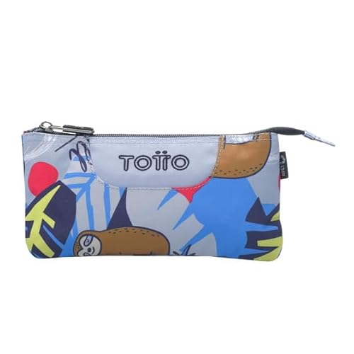 Totto - Astuccio Scuola Con 3 Scomparti, Modello Board, Astuccio Grande, Dimensioni 22 X 11 X 3,5 Cm, Una Cerniera, Tessuto Resistente E Repellente Ai