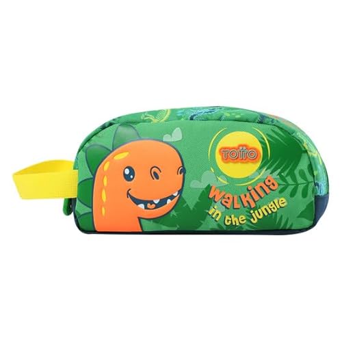 Totto - Astuccio Scuola Bambini, Modello Dinomax, Un Astuccio Con Cerniera, Dimensioni 23 X 12 X 8,5 Cm, Maniglia Laterale, Con Identificazione Sul Re