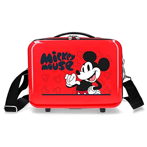 Disney Mickey Mouse Fashion Beauty Beauty Case Adattabile Con Tracolla Rosso 29 X 21 X 15 Cm Rigido Abs 9,14 L 0,6 Kg, Rosso, Beauty Case Adattabile C