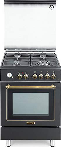 De Longhi Pema 664 C Ed - Cucina A Gas Con Forno Elettrico, N° Fuochi 4 Fuochi, 60X60 Cm, Colore Antracite