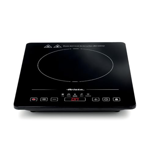 Ariete 1997 Piastra A Induzione Singola Portatile, Vetroceramica, 2000W, 10 Livelli Di Potenza, Timer Fino A 4 Ore, Sicurezza Bambini, 5 Programmi, Ne