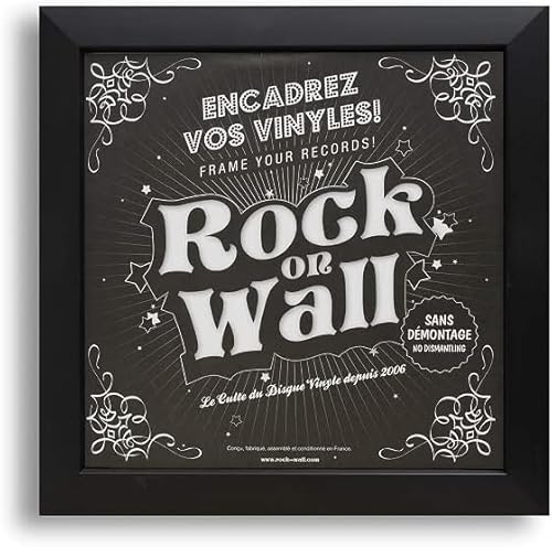 Rock On Wall Cornice Per Lp Black Plexiglass Anti-Riflesso