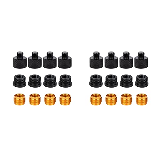 Vemart Set Di Adattatori Per Filettatura Del Microfono Da 24 Pezzi Adattatore Per Supporto Per Microfono 5/8 Femmina Un 3/8 E 3/8 Femmina Un 5/8 Adatt