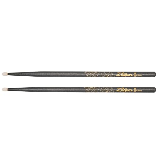 Zildjian Z Custom Z5Bcbn-Zc - Bacchette Per Batteria Con Punta In Nylon Nero Cromato 5B