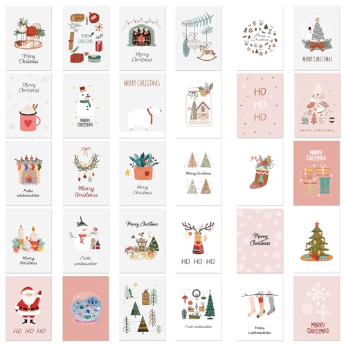 Taufe Biglietti Natale Con Busta,30 Pezzi Biglietti Natale,Biglietti Auguri Natale,Biglietti Di Natale,Cartoline Di Natale,Biglietti Di Auguri Di Nata