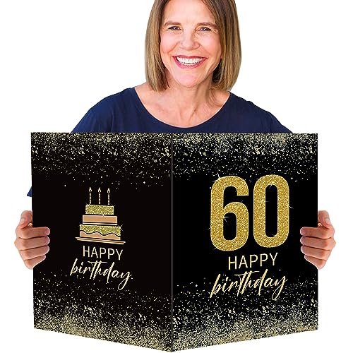Bofunx Biglietto Auguri Di Compleanno 60 Anni Biglietto Di Happy Birthday Regalo Di Compleanno Cartolino Libro Degli Ospiti Di Compleanno Per Messaggi