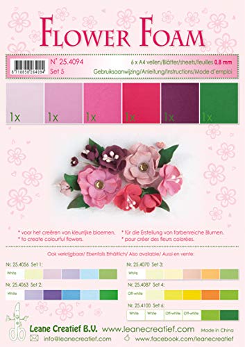 6 Fogli Di Foamiran A4 Gradazioni Del Rosso Spessore 0,8 Mm Moosgummi X Fiori