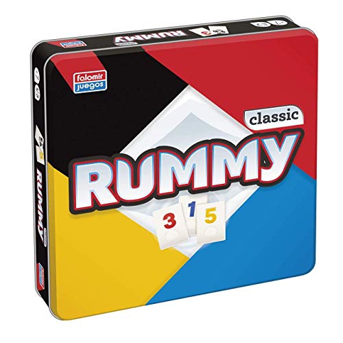 Falomir- Rummy Classic (Scatola Di Latta), Multicolore, 31062
