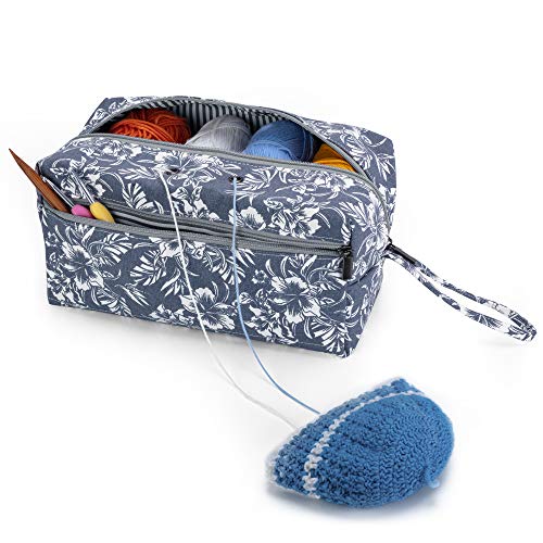 Luxja Borsa Maglia, Borsa Filati, Borsa Uncinetto Per Matasse Di Filati, Porta Uncinetti, Ferri Maglia (Fino A 10 Pollici) E Altri Piccoli Accessory