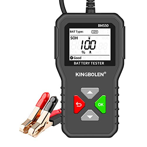 Kingbolen Bm550 Tester Batteria Auto 6V 12V 24V Tester Tensione,100-2000Cca 2-220Ah Strumento Di Test Alternatore Auto Analizzatore Batteria Digitale
