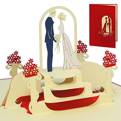 Lin - Pop Up 3D Biglietto Di Auguri Per Un Matrimonio, Sposi In Chiesa (#79)