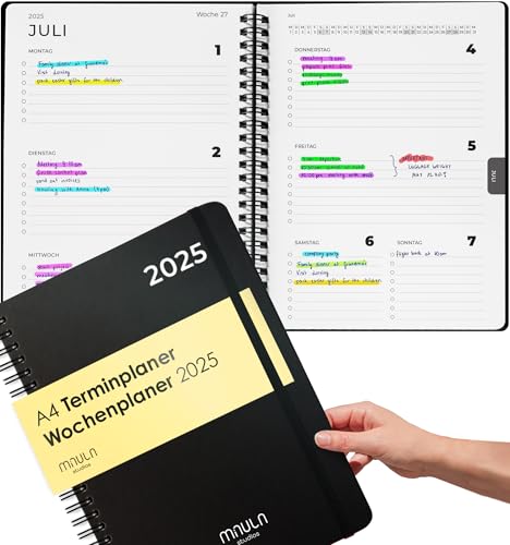 Milula Studios Agenda A4 2025, Formato A4, Da Gennaio A Dicembre 2025, Per Una Maggiore Organizzazione, Agenda Settimanale 2025, Calendario Degli Appu