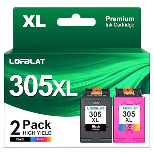 Lofblat 305Xl Cartucce Per Hp 305Xl 305 Xl Per Deskjet 2700 2710 2720 Deskjet Plus 4110 4120 Envy 6010 6020 6032 Envy Pro 6400 6420 (Nero Colore?2-Pac