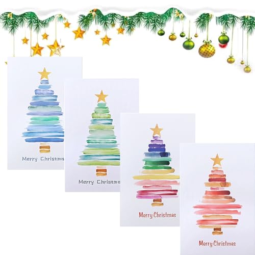 Biglietti Auguri Di Natale,Biglietti Di Auguri Di Natale Piegati Con Buste,Cartoline Natale Con Motivo Ad Albero Di Natale,Biglietti Auguri Di Natale