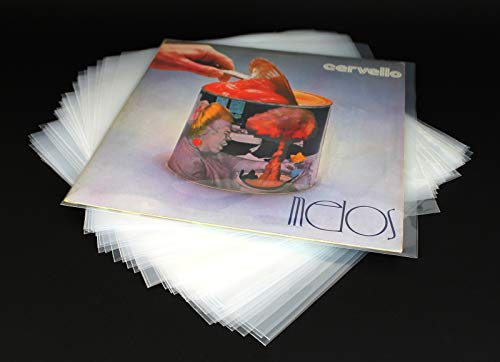 Mc Daison 50 Pezzi Busta Copertina Trasparente In Polietilene Spessa 120 Micron Per Dischi Vinile Lp 33 Giri E 12" Maxi Single (Diametro 30 Cm) Made I
