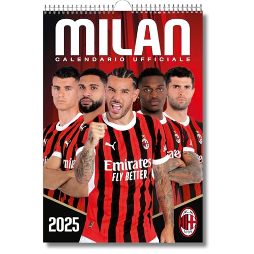 Euro Publishing: Calendario Verticale Milan 2025 - Cm 29X42 - Prodotto Ufficiale