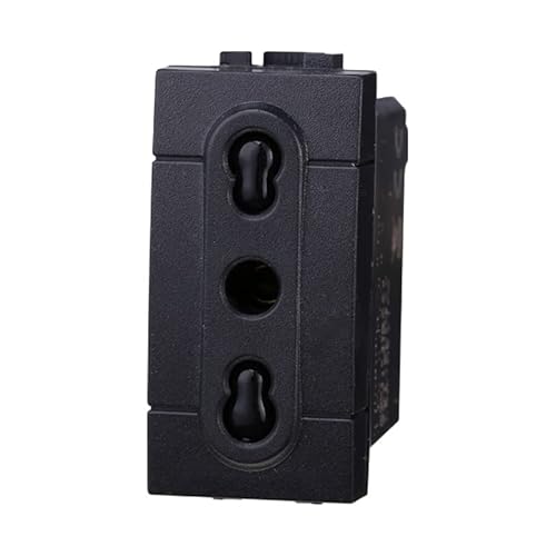 Presa Bipasso Bivalente 2P+T 10/16A, Compatibile Con Bticino Living Light (1 Pezzo, Nero)