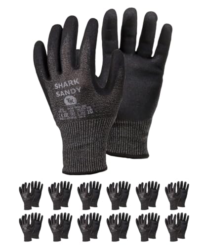 Tk Gloves Shark Sandy/Guanti Di Montaggio Protezione Antitaglio/Taglia 07, 12 Paia/Guanti Di Montaggio/Guanti Antitaglio Guanti Da Lavoro