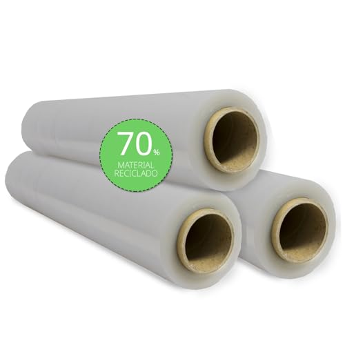 Film Estensibile Per Imballaggio, Film Plastico Trasparente 75% Materiali Riciclati Per Imballaggio, Rotolo Di Plastica Protettivo, Rotolo Da 50 Cm E