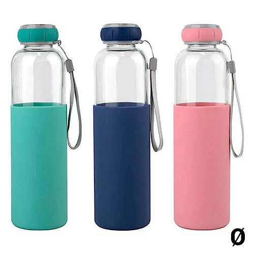 Botella Agua Vidrio Silicona 600 T/Sil