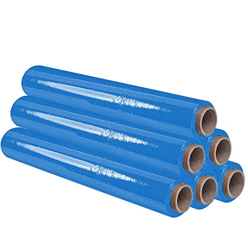 Ofituria Film Azul Para Embalar De 50 Cm X 200 Metros De Longitud – Rollo De Film Elástico Manual Para Embalaje Industrial – 6 Unidades