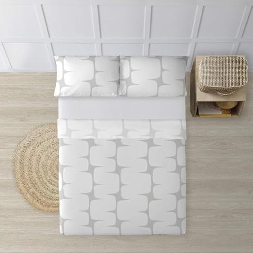 Juego De Sábanas 100% Algodón Modelo Lahan Grey Para Cama De 105