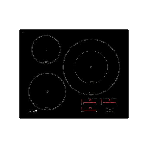 Cata, Piastra A Induzione, Modello Insb 6032 Bk/A, 3 Zone Di Cottura |) Livelli Di Potenza Booster, Larghezza 60 Centimetri, Nero