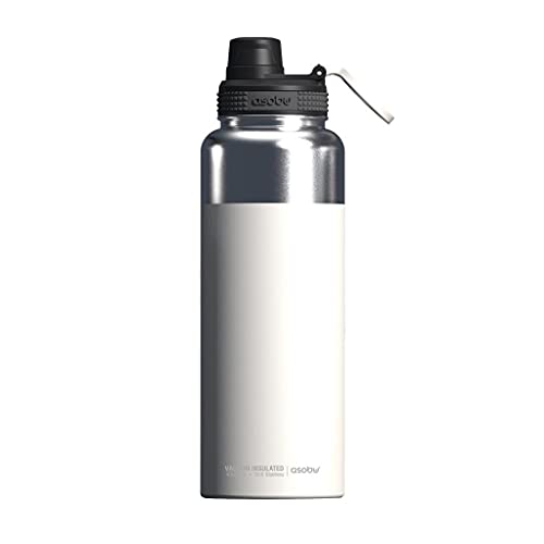 Asobu - Mighty Alpine Flask - Botella Aislada De Acero Inoxidable Para Exteriores De 1,2 Litros Blanco