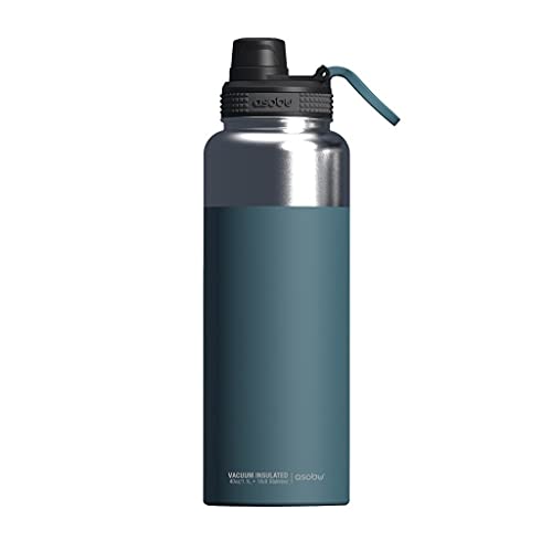 Asobu - Mighty Alpine Flask - Botella Aislada De Acero Inoxidable Para Exteriores 1,2 Litros Azul