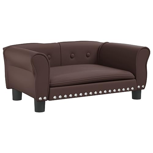 Vidaxl Lettino Per Cani Marrone 70X45X30 Cm In Similpelle, Letto Per Cani, Divano Per Cani, Divanetto Per Cani, Letti Per Cani