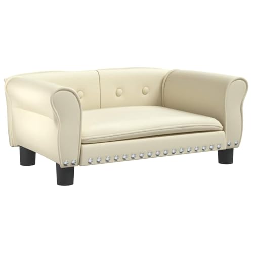 Vidaxl Lettino Per Cani Crema 70X45X30 Cm In Similpelle, Letto Per Cani, Divano Per Cani, Divanetto Per Cani, Letti Per Cani