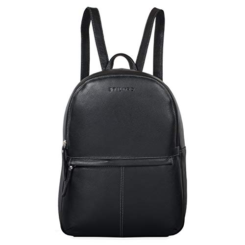 Stilord 'Conner' Zainetto Pelle Uomo Donna Zaino Vintage Porta Pc Portatile 13,3' In Cuoio Grande Borsa Per L'Università, Colore:Nero