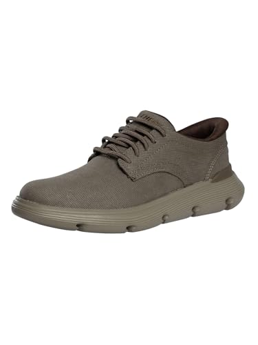 Skechers Uomo Scarpe Da Ginnastica In Tela Garza Slip-Ins, Dark Taupe, 45 Eu