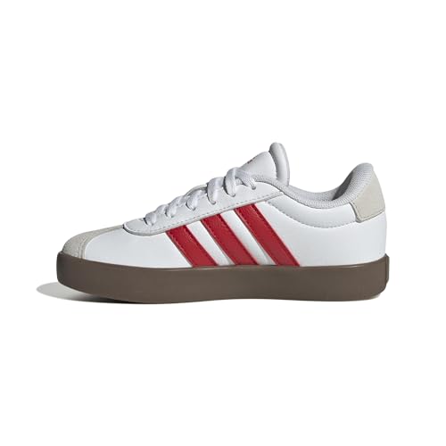 Adidas Vl Court 3.0 Shoes Kids, Scarpe Unisex - Bambini E Ragazzi, Ftwr White Better Scarlet Grey One, 36 Eu