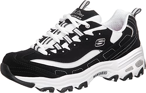 Skechers D'Lites Biggest Fan, Sneaker Donna, Black White, 37.5 Eu