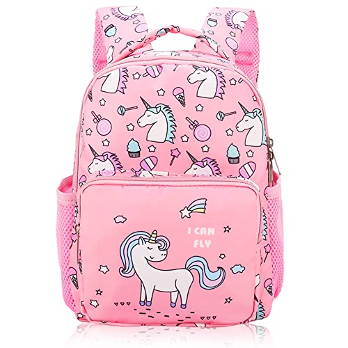 Unicorno Zaini Per Bambini, Zaino Bambina,Unicorno Zaini Per Bambini, Zaino Per Scuola Materna Bambino Piccolo Stampa Del Fumetto Zaino Con Tasche Ros