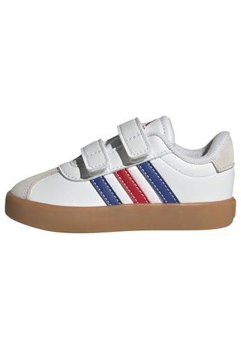 Adidas Vl Court 3.0 Shoes Infants, Scarpe Unisex-Bimbi 0-24, Ftwr White/Team Royal Blue/Better Scarlet, 22 Eu