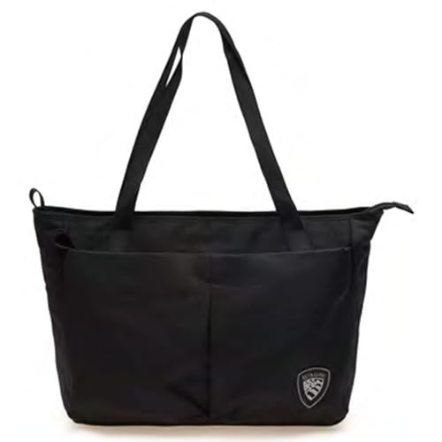 Blauer Borse Donna A Spalla Nera Shopping Bag Borsa Zip Nero Nera Logo Metra01