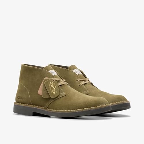 Clarks Desert Bt Evo, Stivaletti Bassi Con Lacci Unisex-Adulto, Verde Oliva Scamosciato, 43 Eu