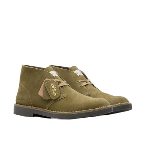Clarks Desert Bt Evo, Stivaletti Bassi Con Lacci Unisex-Adulto, Verde Oliva Scamosciato, 42 Eu