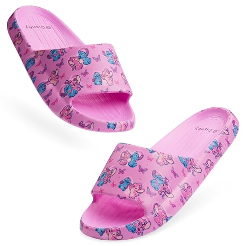 Disney Ciabatte Da Piscina Bambina Stitch Ciabatte Slide Estive Bambina Ragazza Mare Piscina Spiaggia 30-35 (Rosa/Fucsia Stitch, 32/33 Eu)
